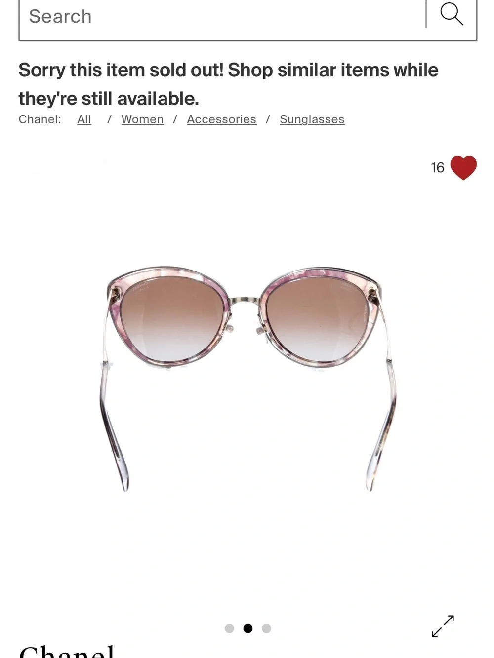 CHANEL Purple Gradient Cat-Eye Sunglasses with Branded Pouch